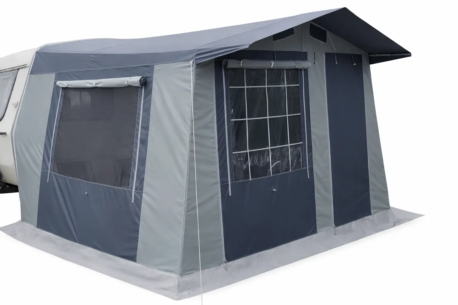 Przedsionek do przyczepy Niewiadów N126 szary z oknami